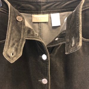 Green Velvet Mini Skirt